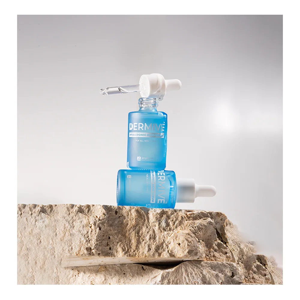 Side view of dermive hyaluronic acid serum, for all skin types, 20ml