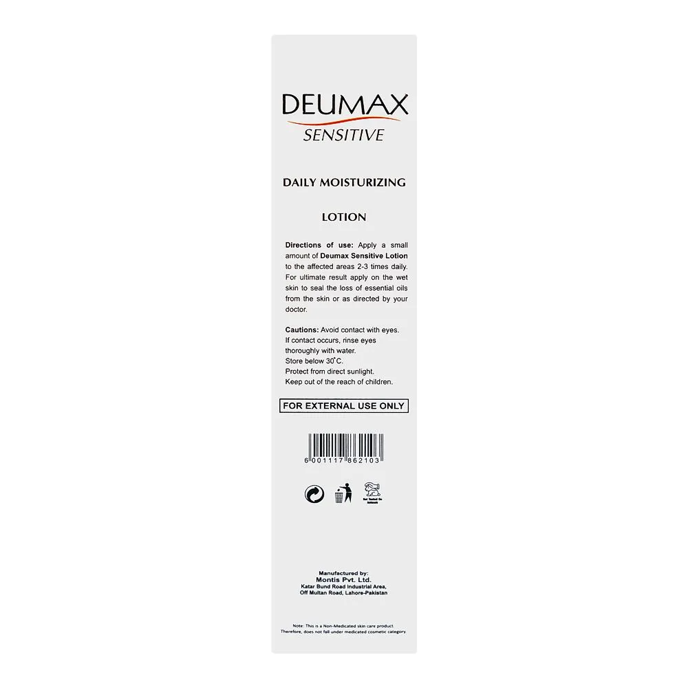 Comfortable casual deu tech deu max sensitive daily moisturizing lotion, paraben & lanolin free, for dry skin, 100ml