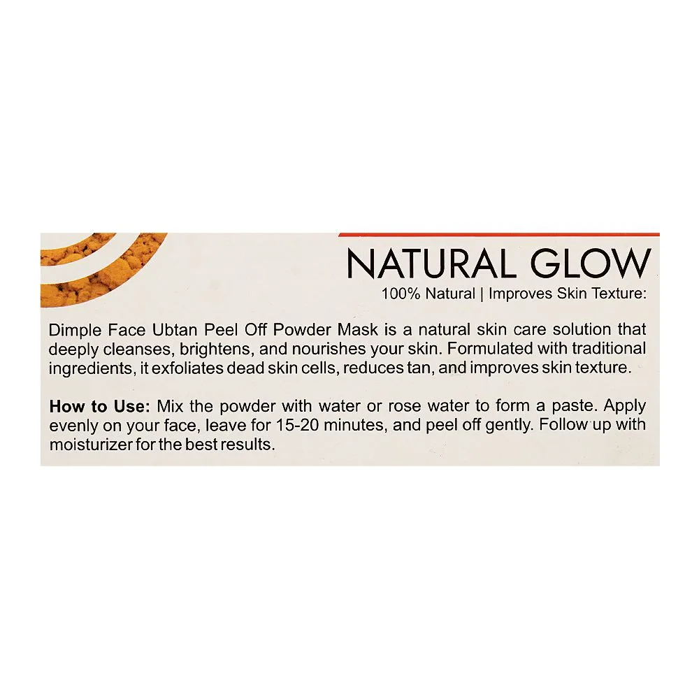 Comfortable casual dimple face natural glow ubtan peel powder, 100g, df-109