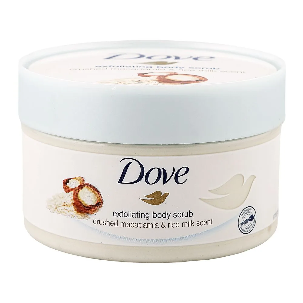 Dove Crushed Macadamia & Rice Milk Scent Exfoliating Body Scrub, 225ml