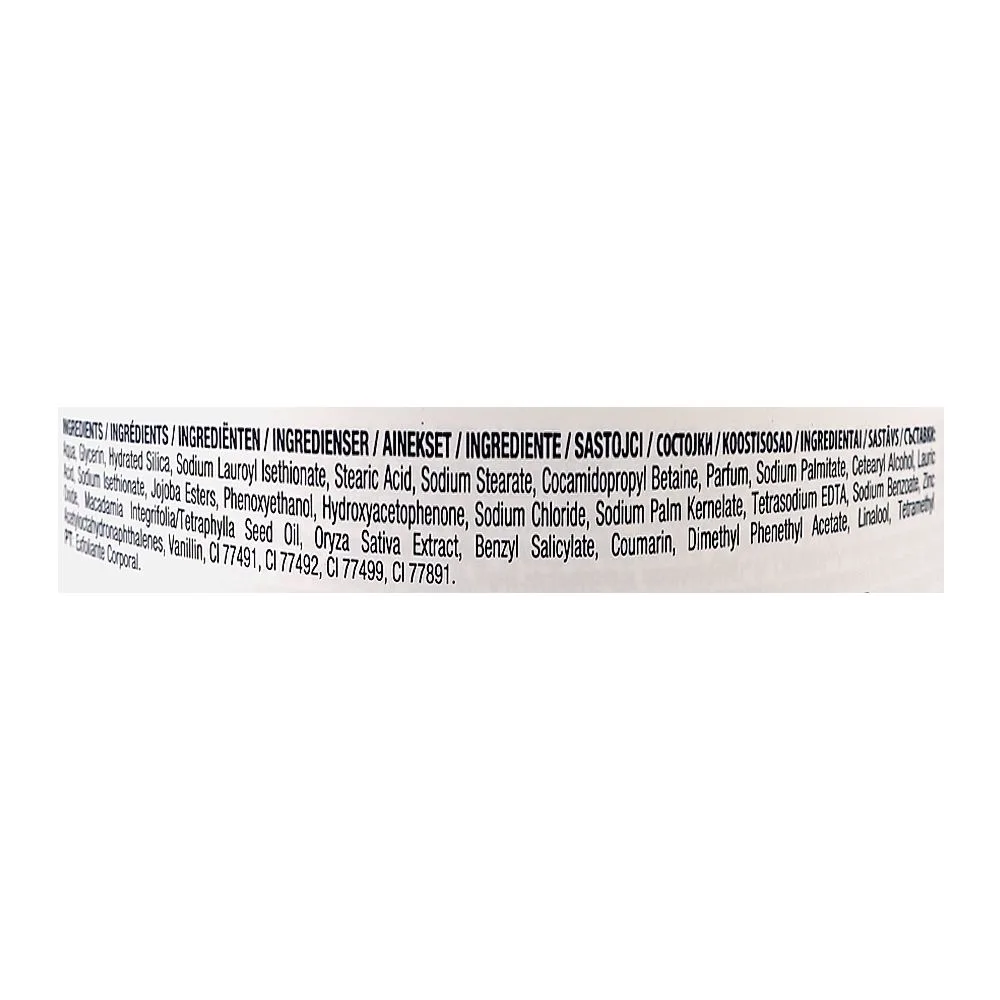 Comfortable casual dove crushed macadamia & rice milk scent exfoliating body scrub, 225ml