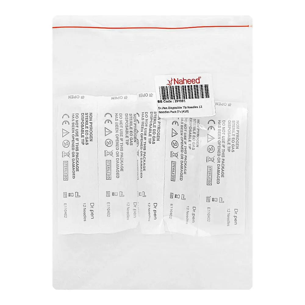 Side view of dr. pen disposable tip needles, 12 needles, 5-pack, a10