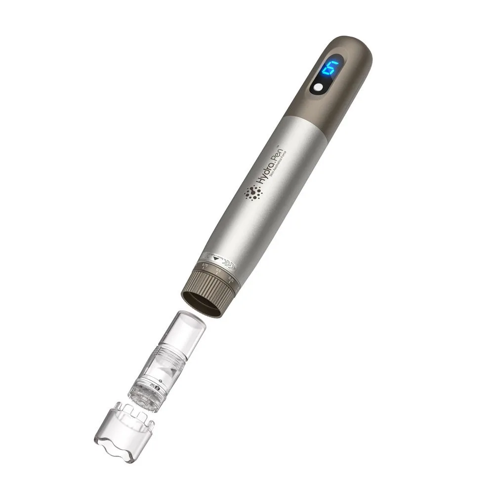Side view of dr. pen hydra pen microneedle system, dermapen microneedling device, h3