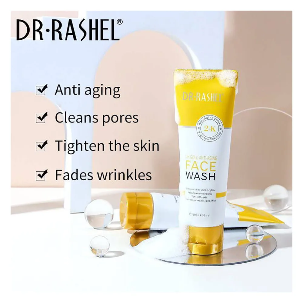 Dr. Rashel 24K Gold Anti-Aging Face Wash, For All Skin Types, 100g