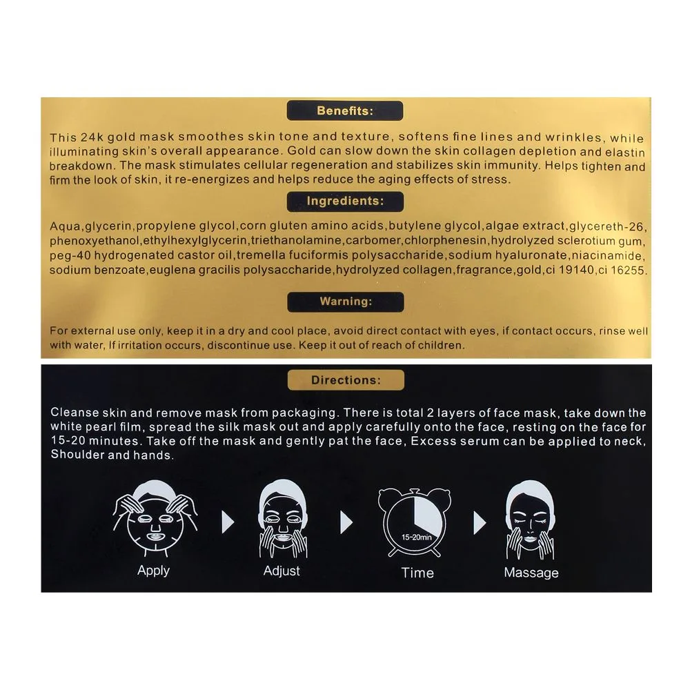 Comfortable casual dr. rashel 24k gold radiance & anti aging essence mask, 25g