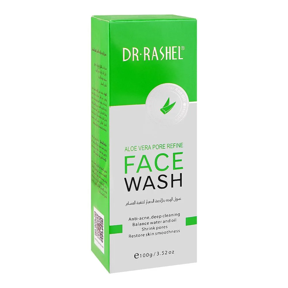 Close-up design of dr. rashel aloe vera pore refine face wash, for all skin types, 100g