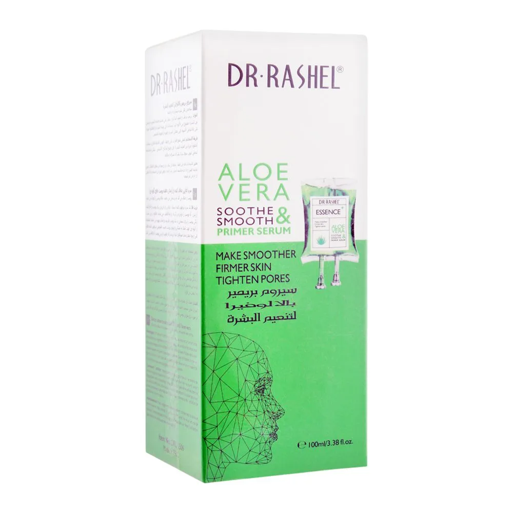 Side view of dr. rashel aloe vera soothe & smooth primer serum, 100ml
