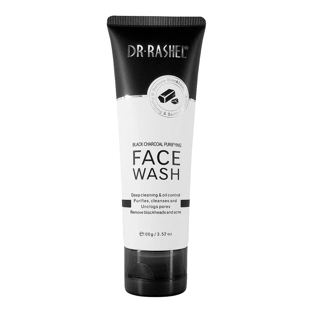 Comfortable casual dr. rashel black charcoal purifying face wash, for all skin types, 100g