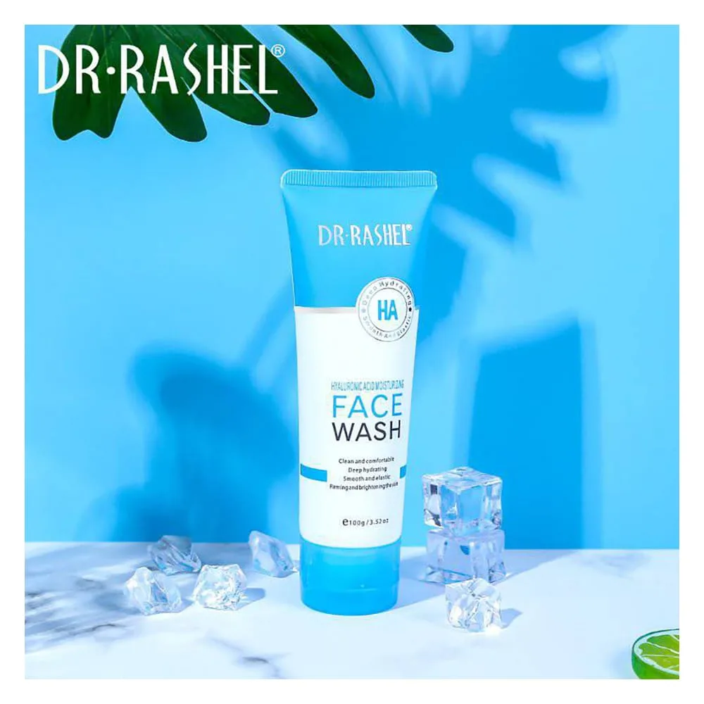 Premium everyday wear dr. rashel hyaluronic acid moisturizing & smoothing face wash, for all skin types, 100g