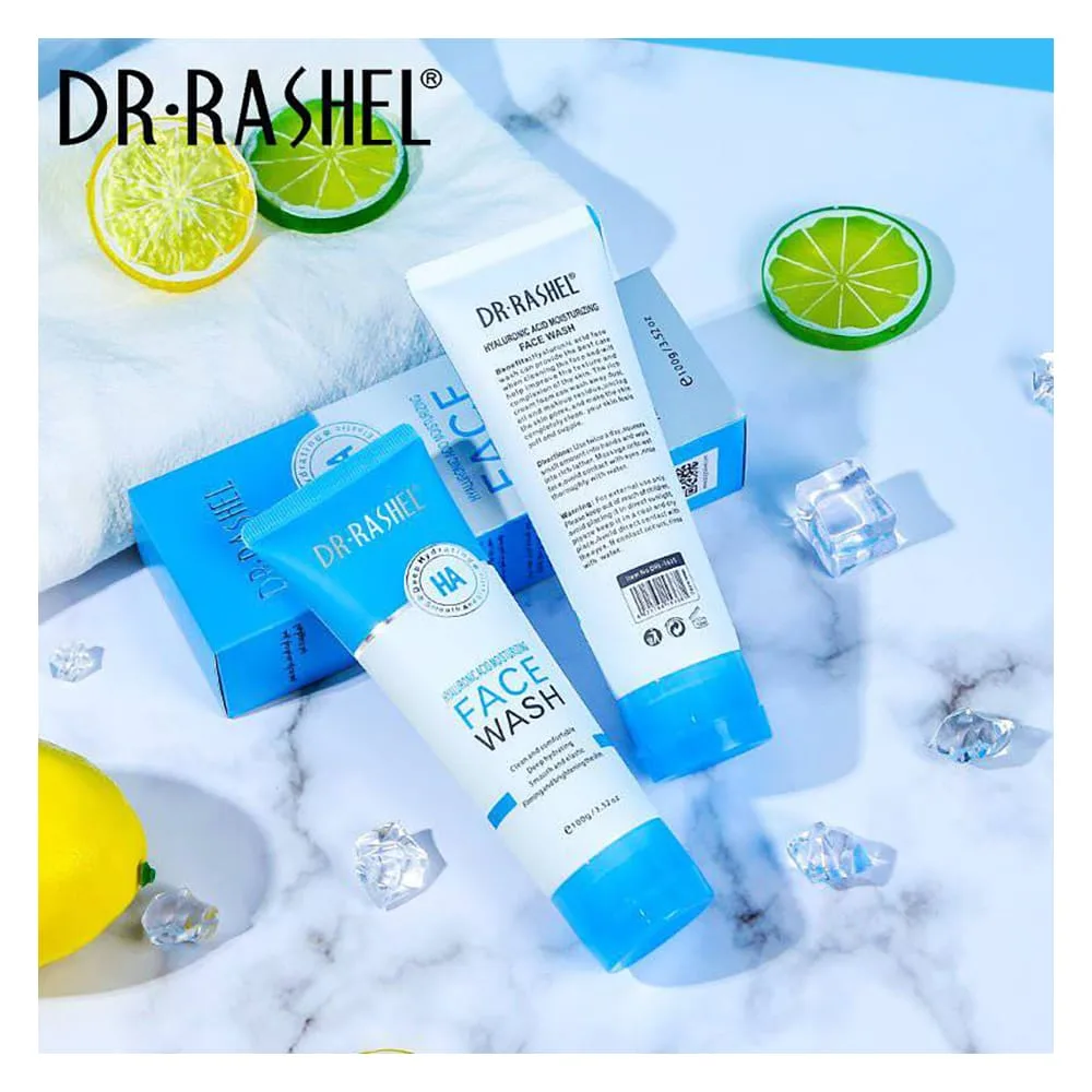 Front angle of dr. rashel hyaluronic acid moisturizing & smoothing face wash, for all skin types, 100g