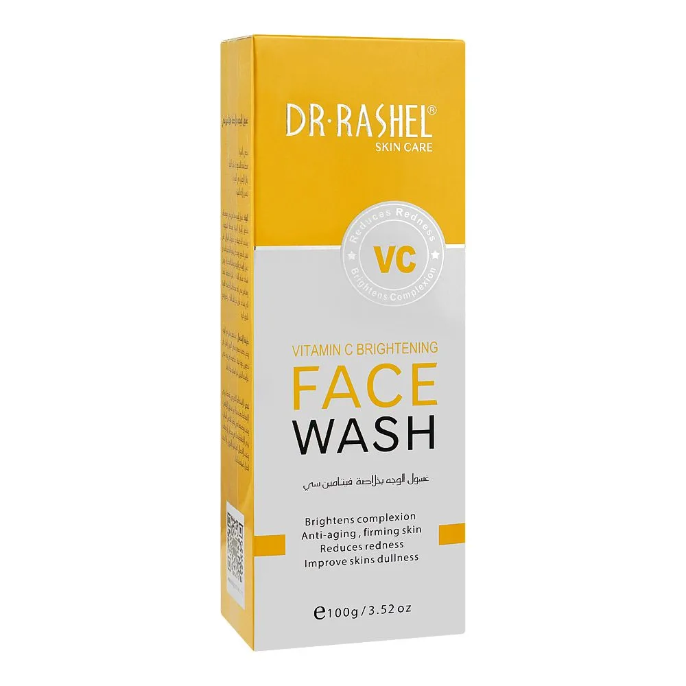 Close-up design of dr. rashel vitamin c brightening face wash, for all skin types, 100g
