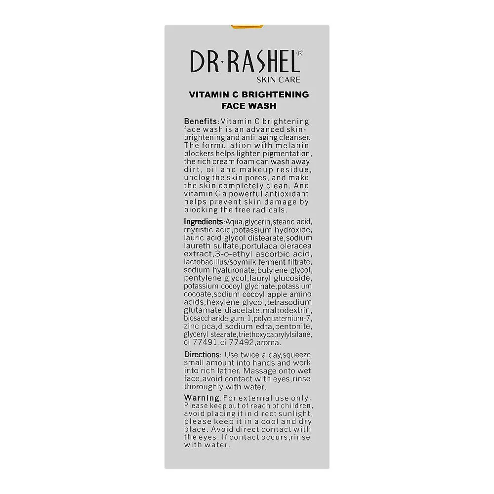 Premium everyday wear dr. rashel vitamin c brightening face wash, for all skin types, 100g
