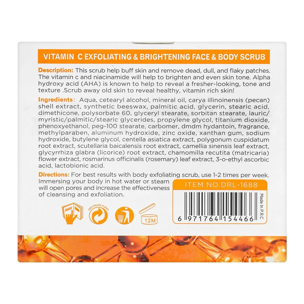 Comfortable casual dr.rashel vitamin c exfoliating & brightening face & body scrub, removes dead skin & dark spots, 250ml