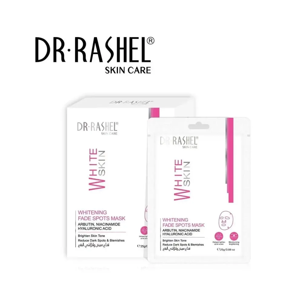Side view of dr. rashel white skin whitening fade spots mask, reduce dark spots & blemishes, 25g