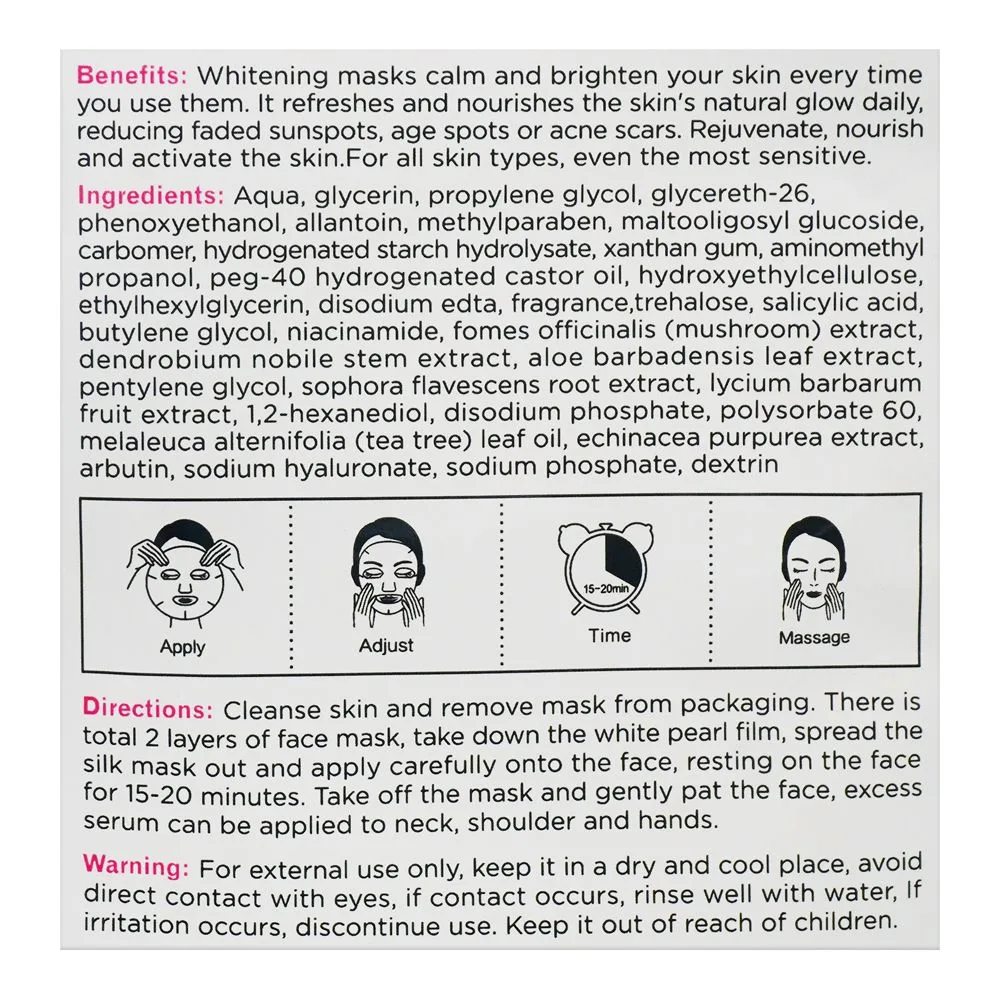 Close-up design of dr. rashel white skin whitening fade spots mask, reduce dark spots & blemishes, 25g
