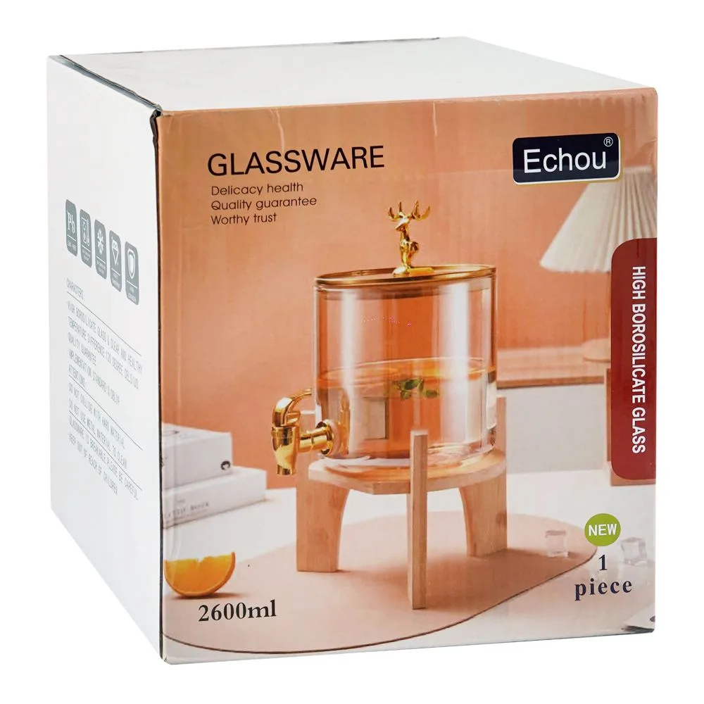 Echou High Borosilicate Glass Dispenser, 2600ml, FJT-3200HA