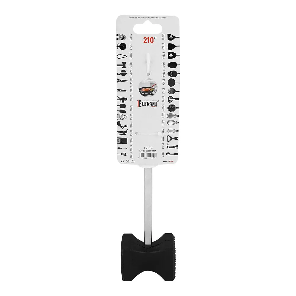 Side view of elegant non-stick meat tenderizer hammer, dual-sided mallet for beef, chicken, e7819