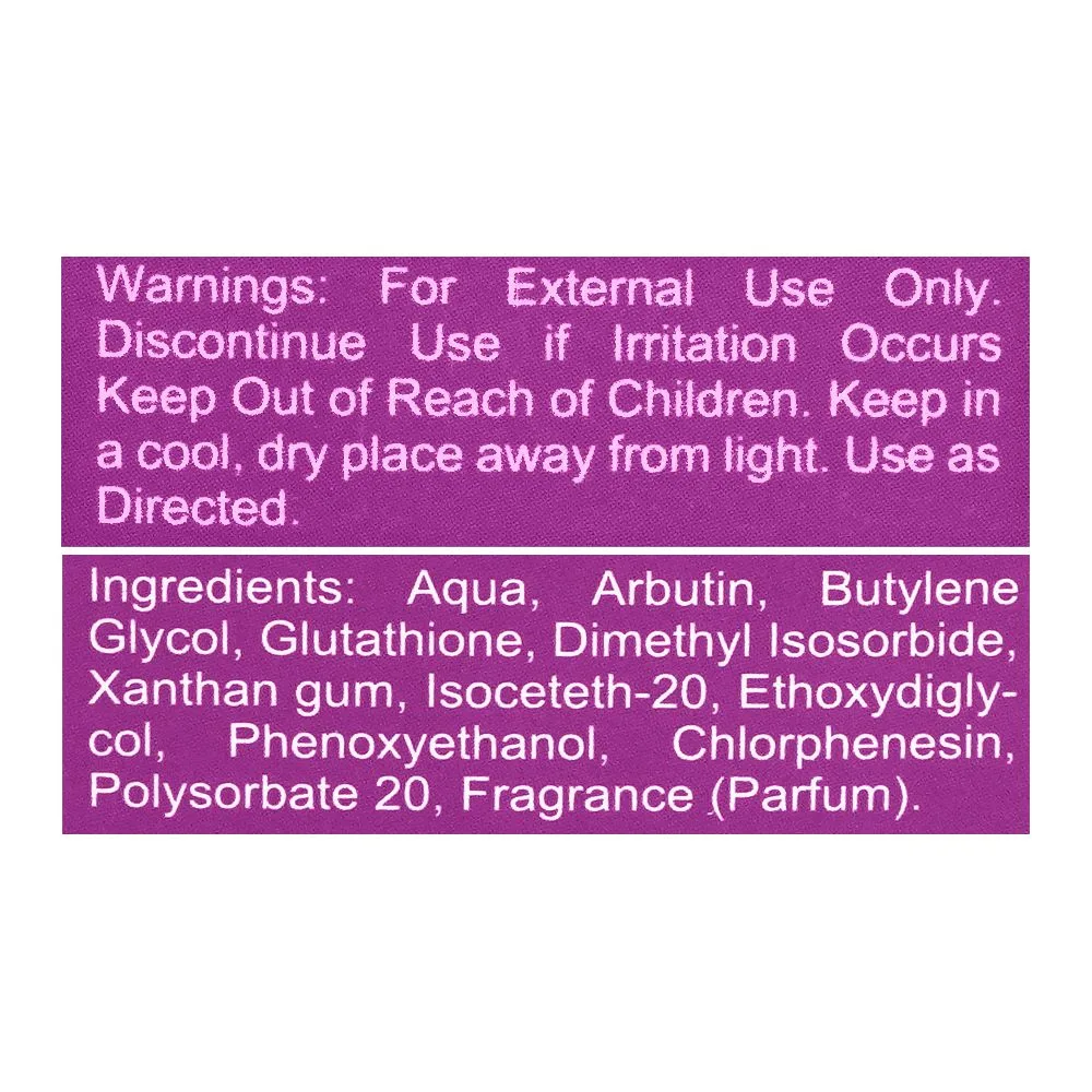 Comfortable casual elmore elixir brightening alpha arbutin & glutathione 2% serum, 30ml