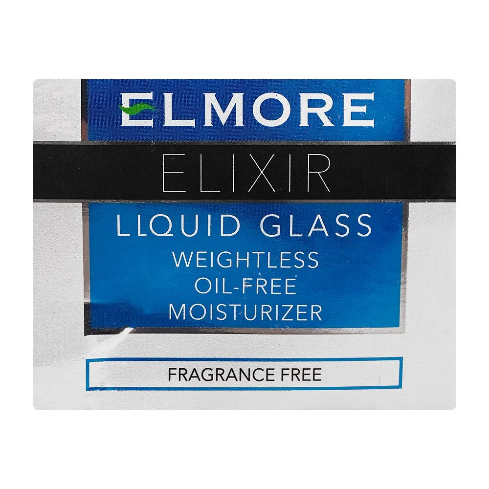 Comfortable casual elmore elixir liquid glass weightless oil-free moisturizer, fragrance free, sans perfume, 50ml