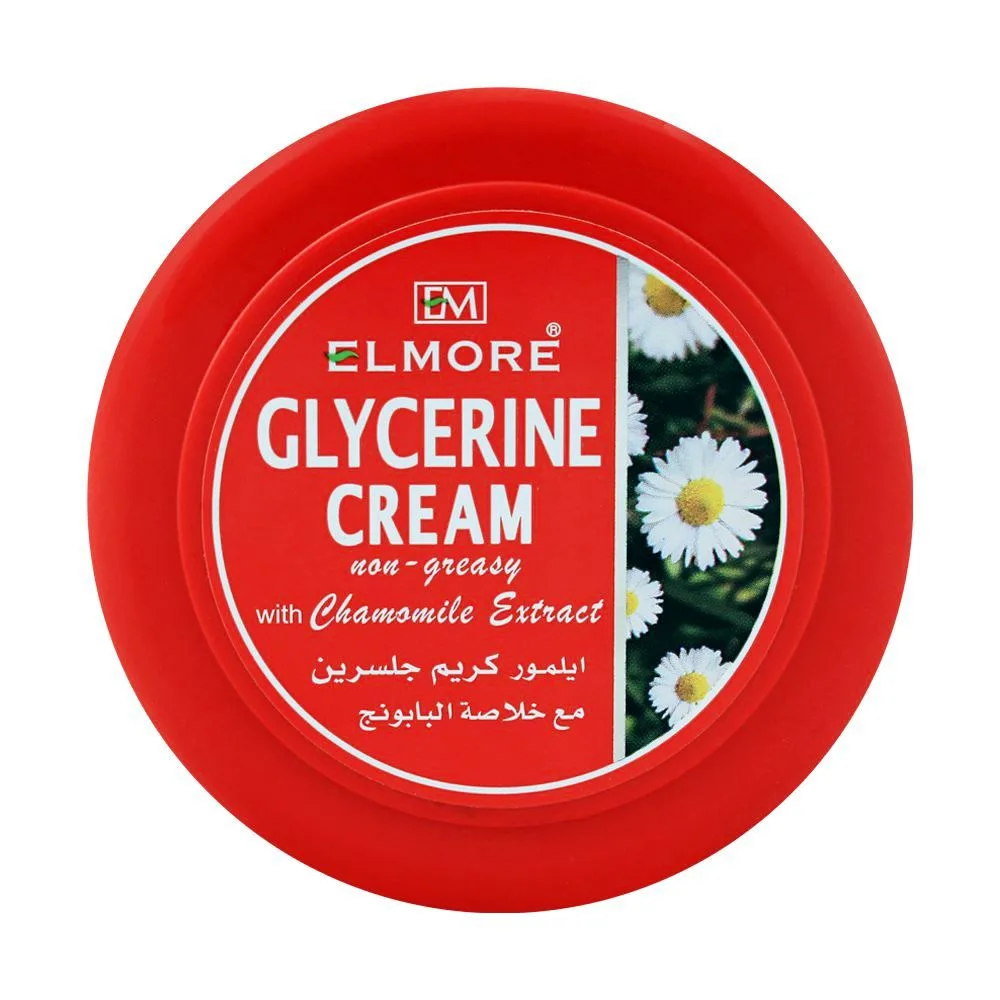 Side view of elmore glycerine cream with chamomile extract, 90g