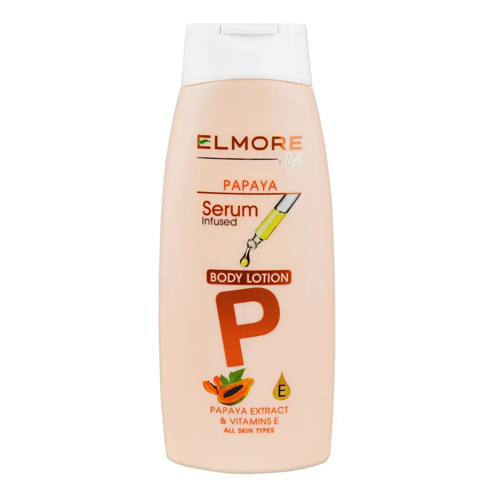Elmore Skin Whitening Natural Moisturizing Body Lotion, Papaya, Vitamin E & Sunscreen, All Skin Type, 250ml
