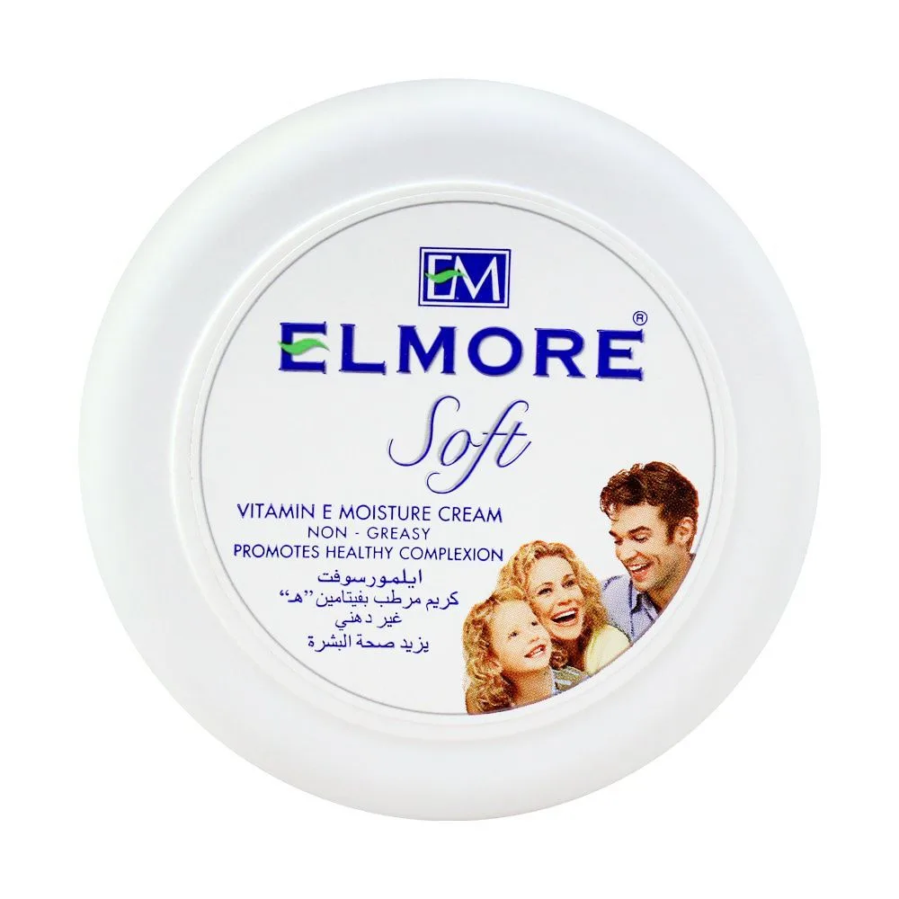 Side view of elmore soft vitamin e moisture cream, 100ml
