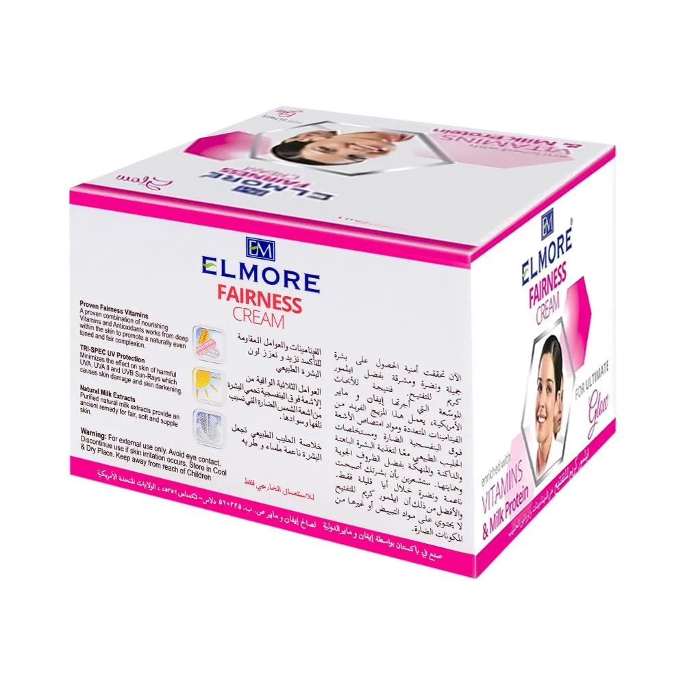 Comfortable casual elmore ultimate glow fairness cream, enriched with vitamins & milk protein, jar, 50ml