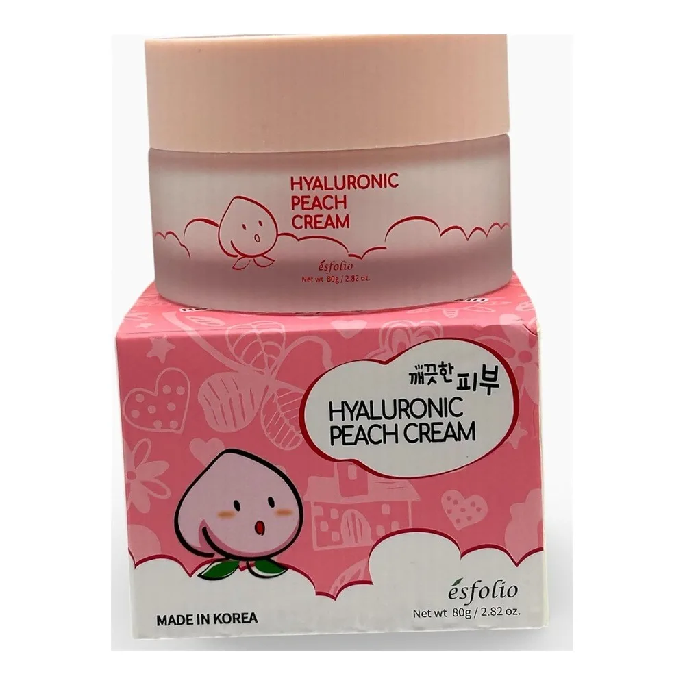 Esfolio Pure Skin Hyaluronic Peach Cream, Hydration & Skin Plumping Care, Hyaluronic Acid, Peach Extract, 80g