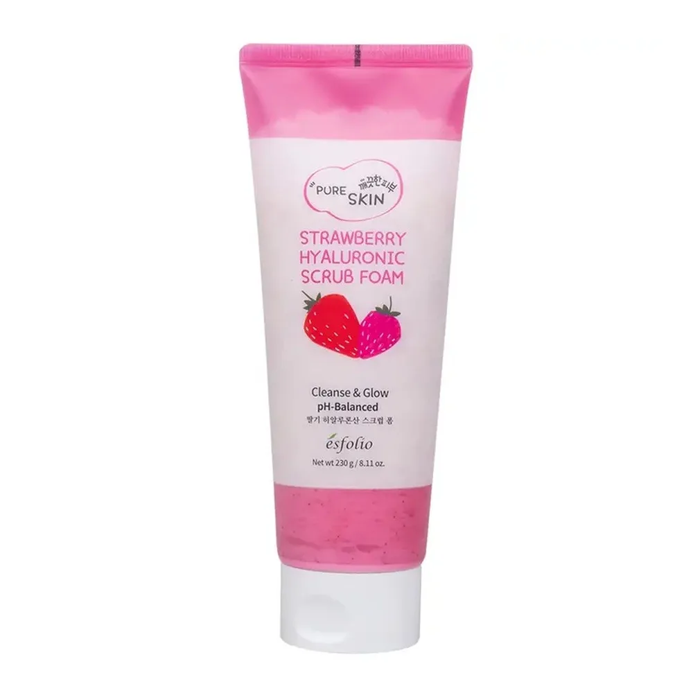 Esfolio Strawberry Hyaluronic Scrub Foam, Deep Cleansing & Skin Refresh Care, Hyaluronic Acid, Strawberry Extract, 230g