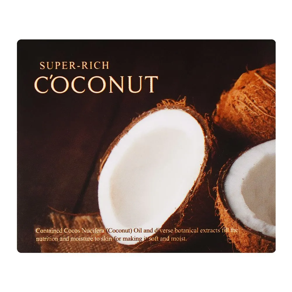 Side view of esfolio super rich coconut waterfull cream, for moisturized skin, 120ml