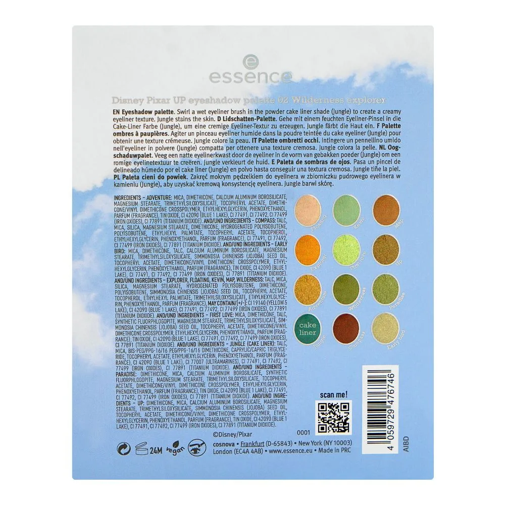 ence Disney Pixar Up Eyeshadow Palette, 02 Wilderm Explorer, 8.2g shades and color detail