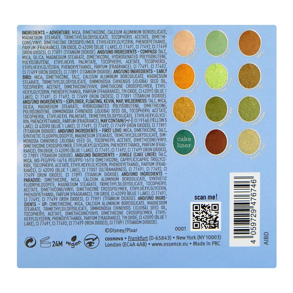 ence Disney Pixar Up Eyeshadow Palette, 02 Wilderm Explorer, 8.2g packaging image