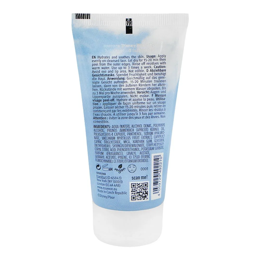 Side view of essence disney pixar up holo peel-off face mask, for hydrated skin, 50ml