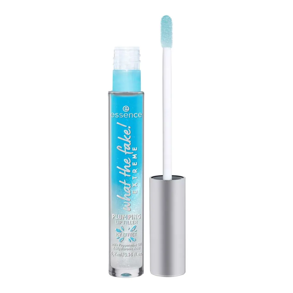 Side view of essence what the fake ! extreme plumping lip filler, 4.2ml, 02 ice ice baby!
