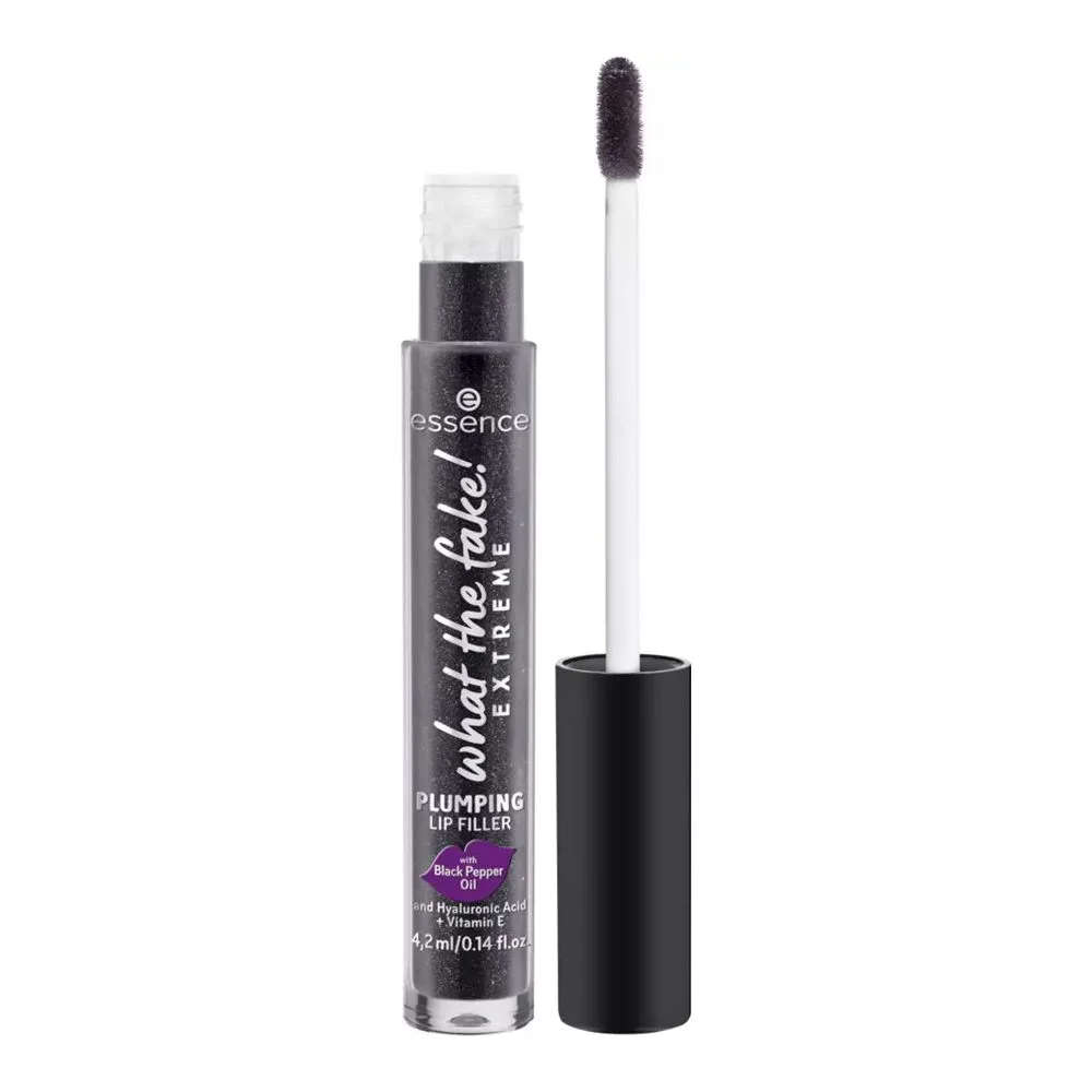 Side view of essence what the fake extreme plumping lip filler with black pepper oil, hyaluronic acid & vitamin e, 4.2ml, 03 pepper me up