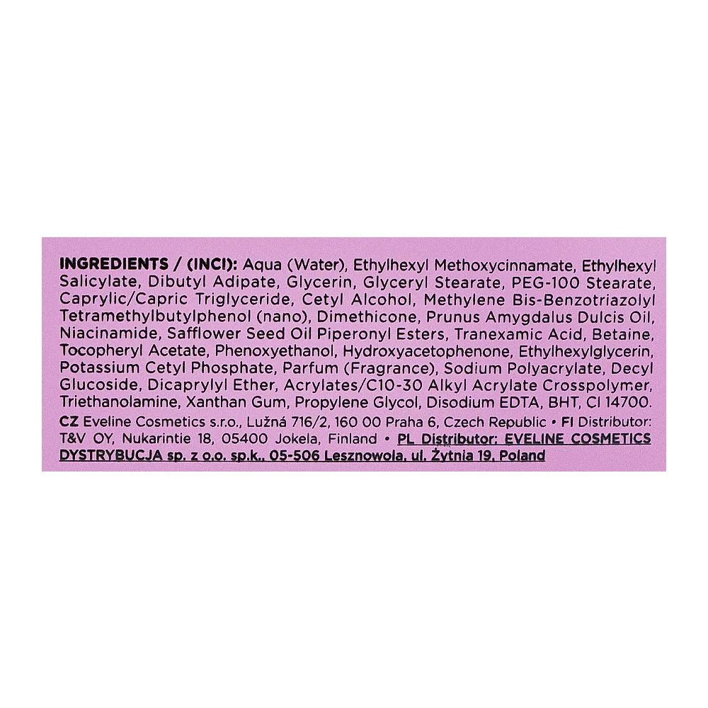Premium everyday wear eveline brightening light day cream spf20, anti dark spots, for even-toned radiant skin, 50ml