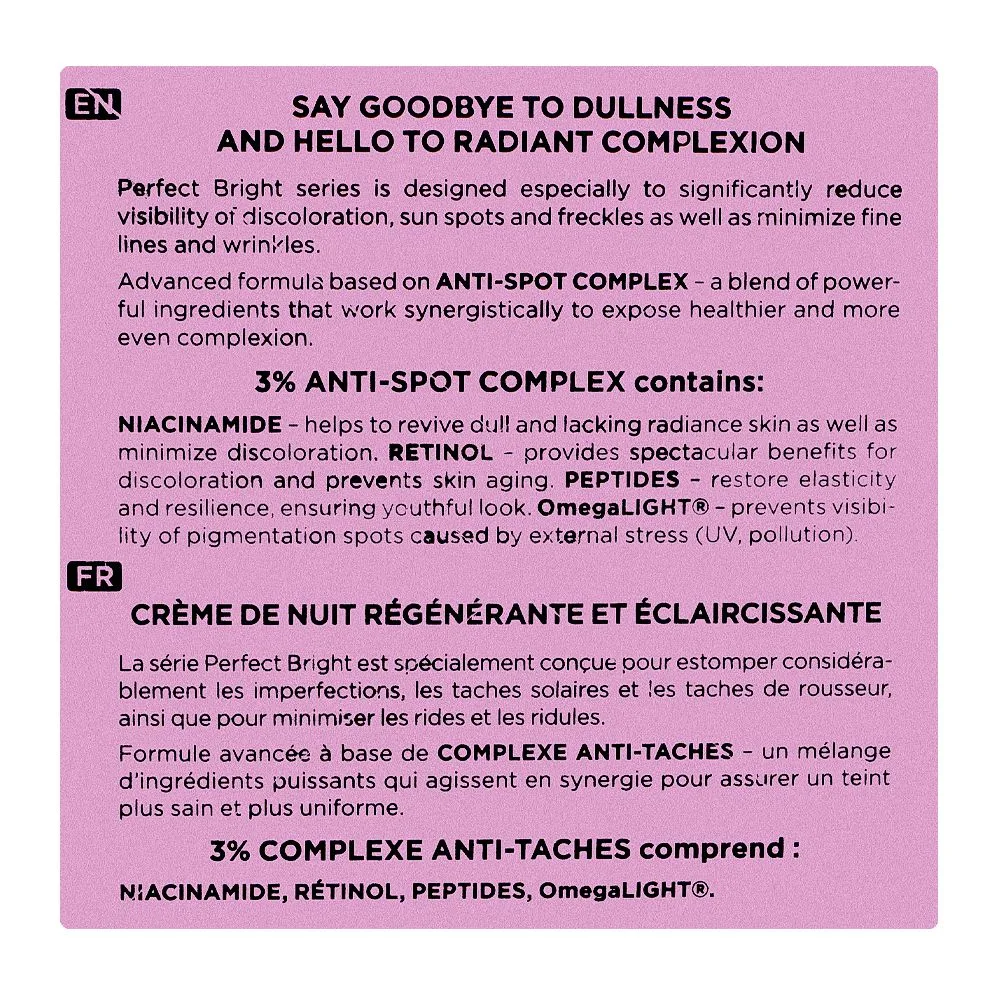 Comfortable casual eveline brightening renewal night cream, anti dark spots, for even-toned radiant skin, 50ml