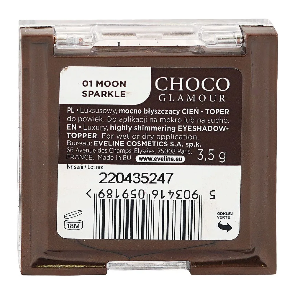 Comfortable casual eveline choco glamour eyeshadow, 01 moon sparkle, 3.5g