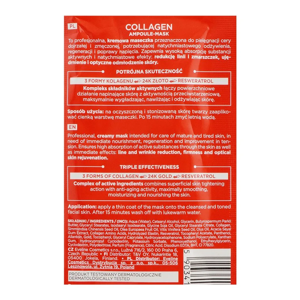 Comfortable casual eveline face therapy professional collagen ampoule mask, 8ml