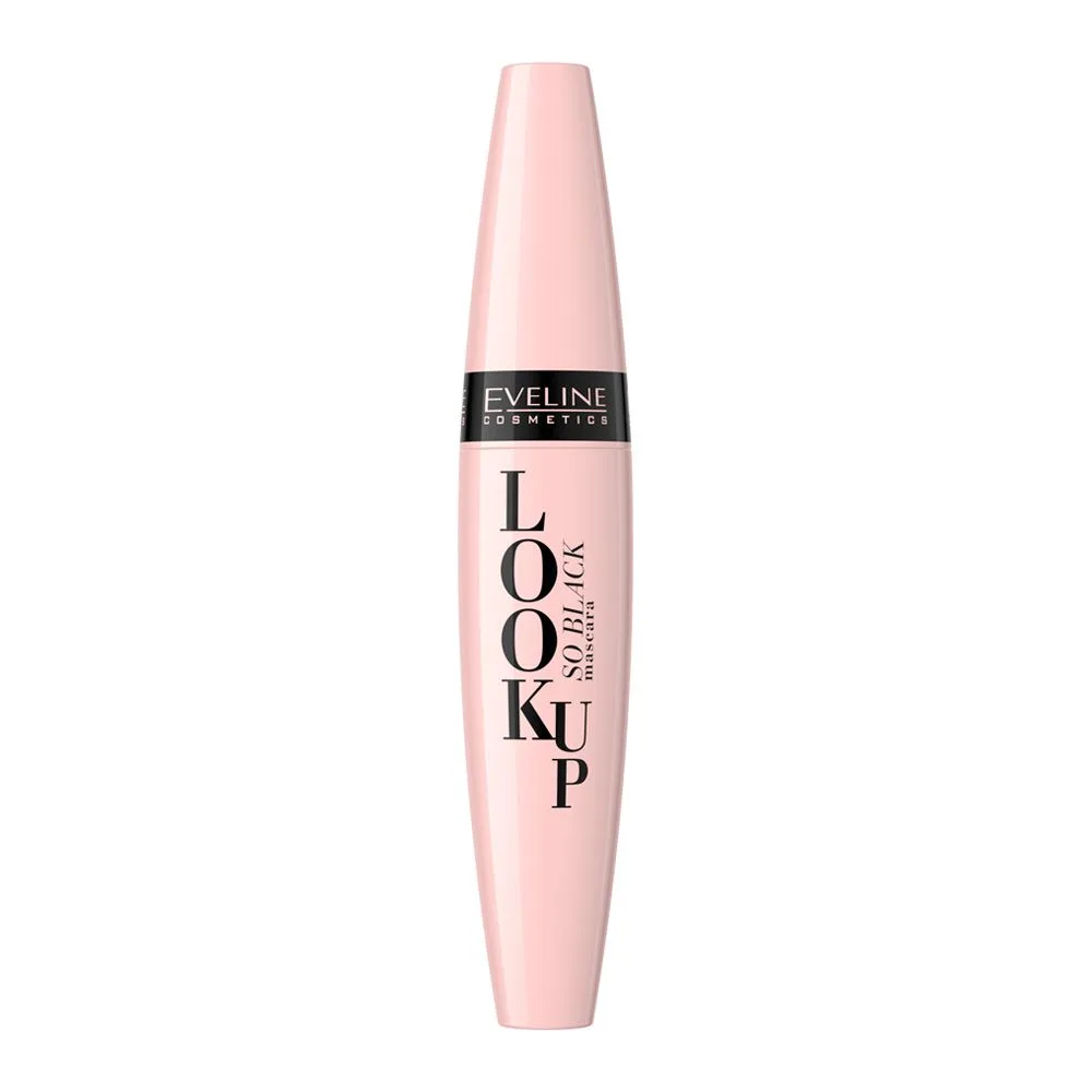 Side view of eveline look up so black mascara, 10ml
