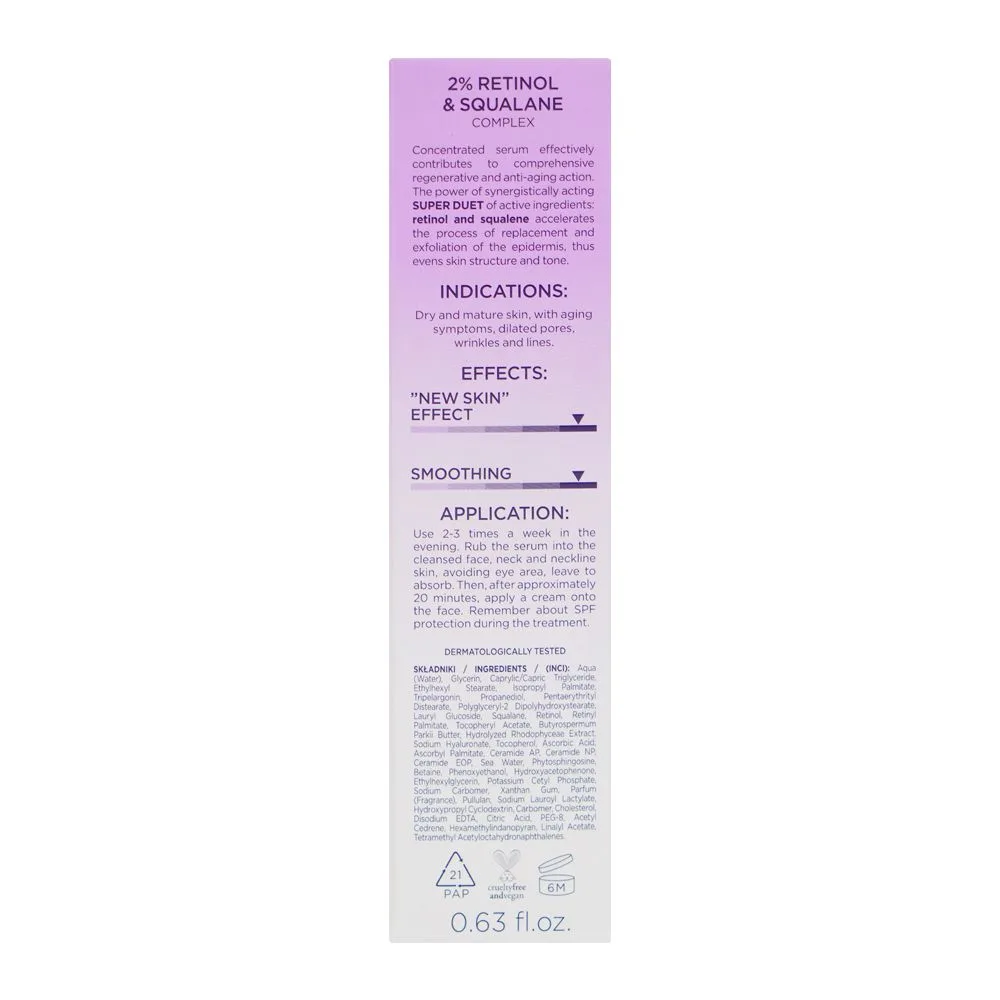 Comfortable casual eveline super duet 2% retinol & squalane complex repair serum, 18ml