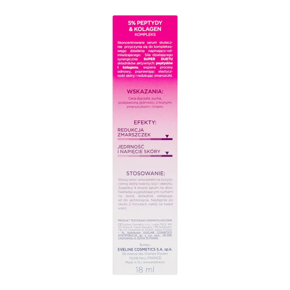 Comfortable casual eveline super duet 5% peptides & collagen complex lifting serum, 18ml