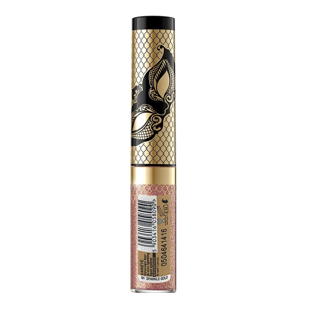 Side view of eveline variete liquid eyeliner, waterproof, 01 sparkle gold