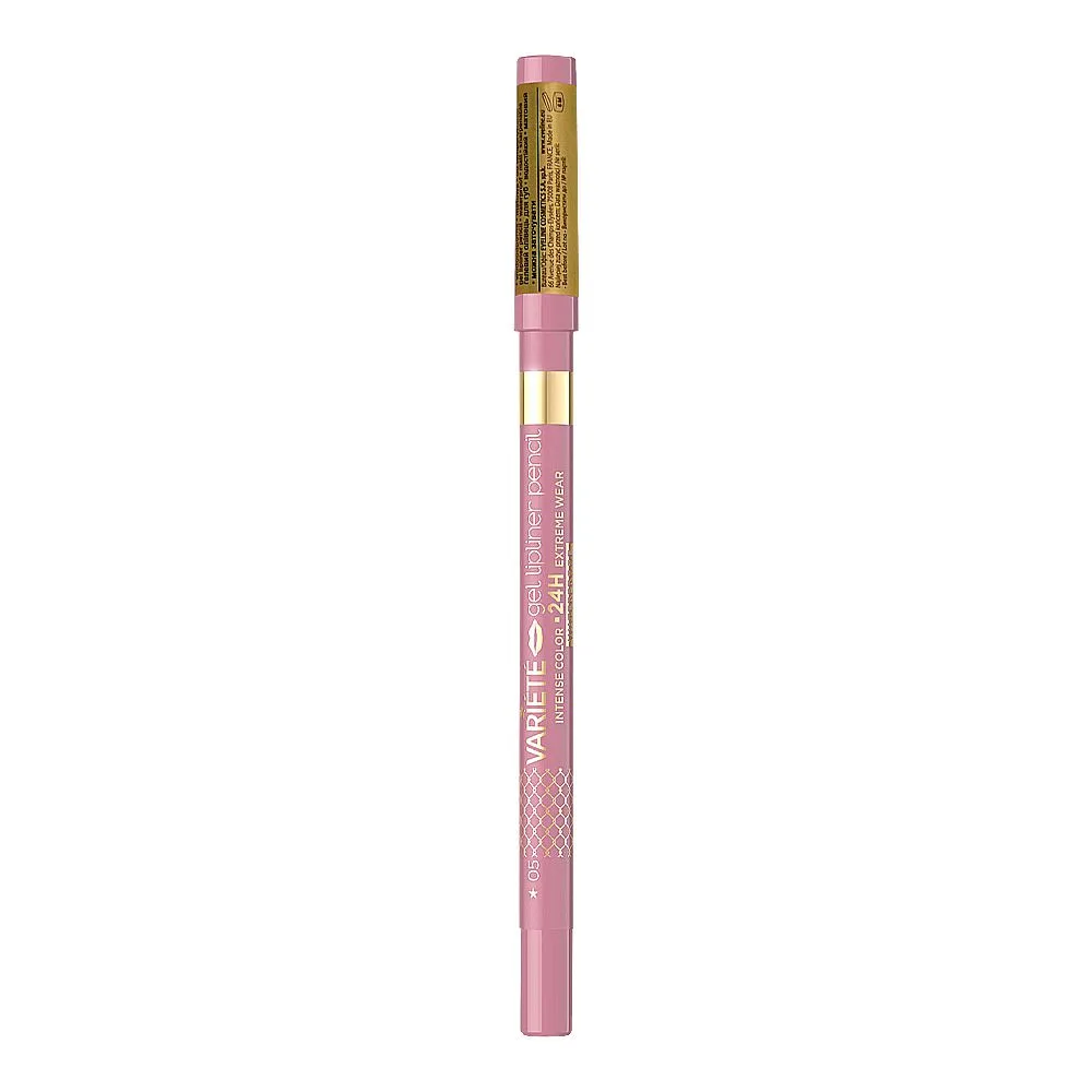 Side view of eveline waterproof variete gel eyeliner pencil, 05 angel nude