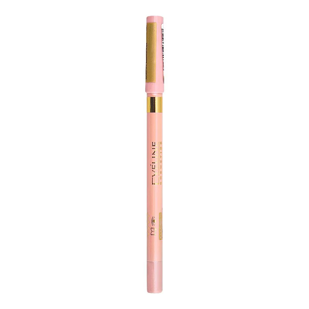 Side view of eveline waterproof variete gel eyeliner pencil, 06 champagne