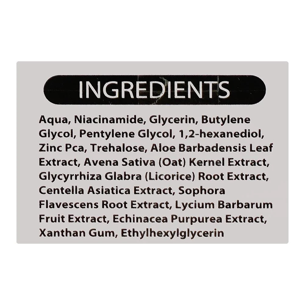 Close-up design of fiabila botanicals 10% niacinamide+1% zinc serum, minimizes pores, anti-aging, 30ml