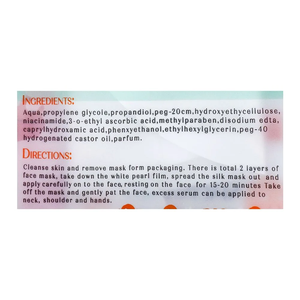 Comfortable casual fiabila vitamin c brightening & glow sheet face mask, 25g