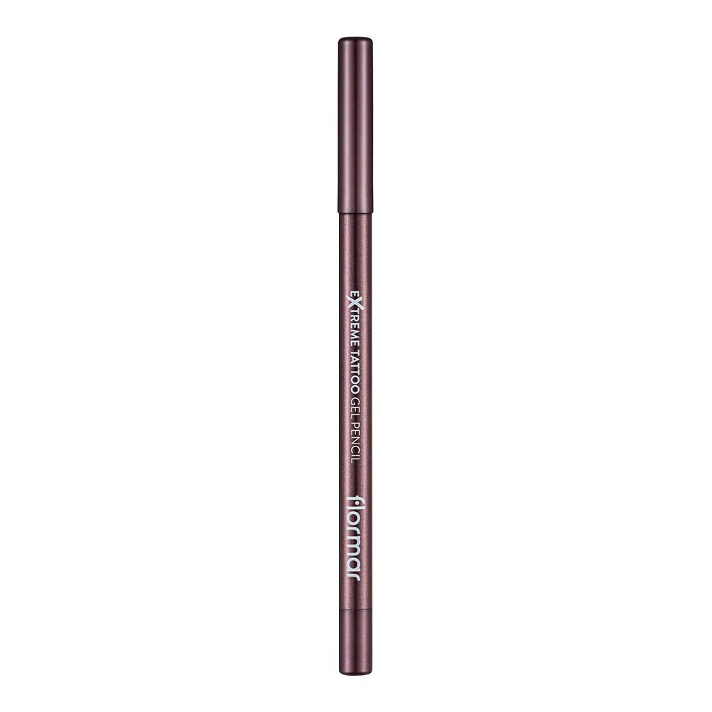 Side view of flormar extreme tattoo gel pencil, 10 dusty plum