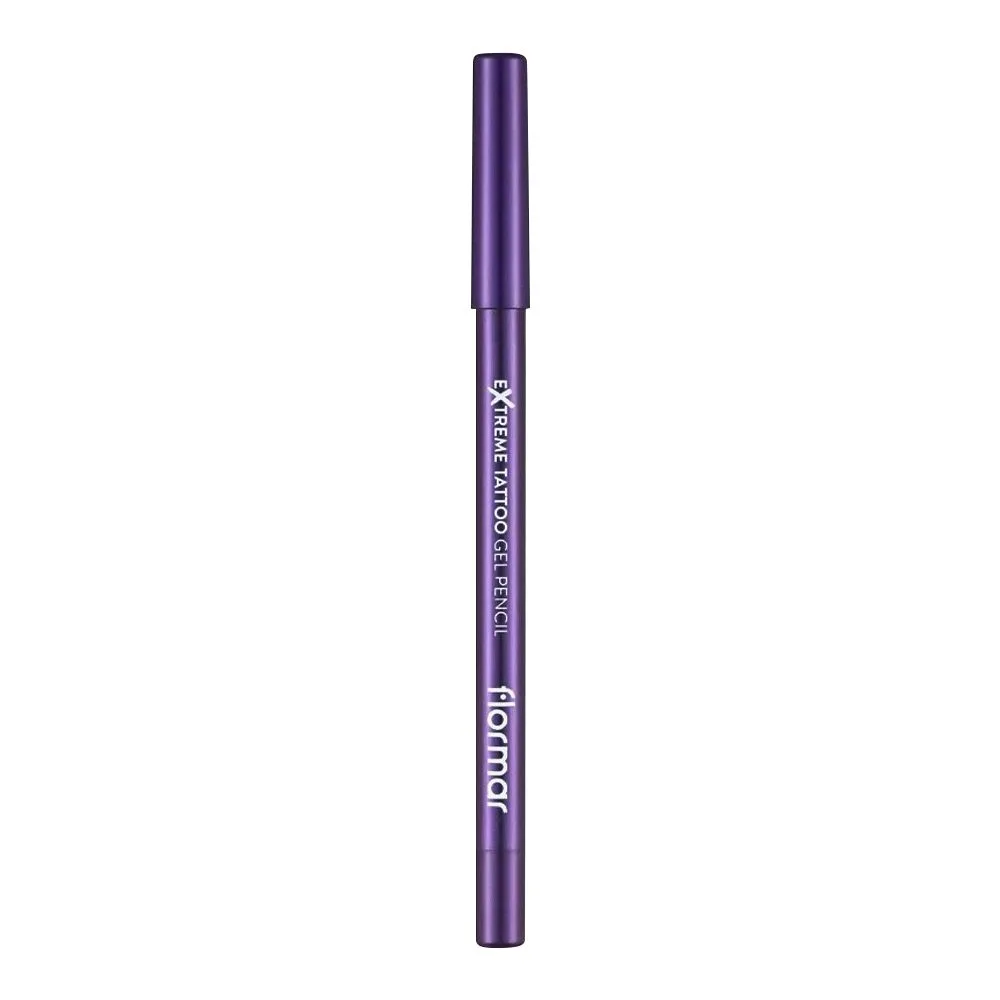 Side view of flormar extreme tattoo gel pencil, 11 purple blaze