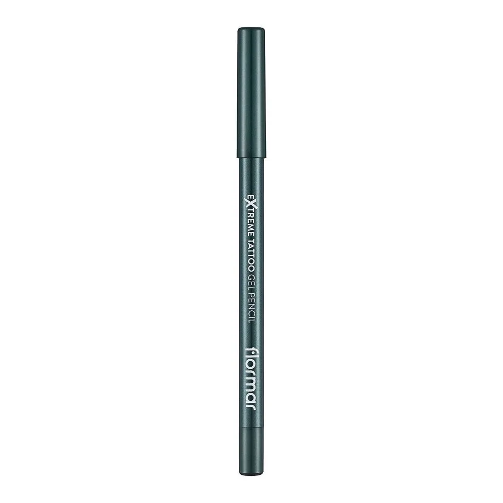 Side view of flormar extreme tattoo gel pencil, deep green, 03